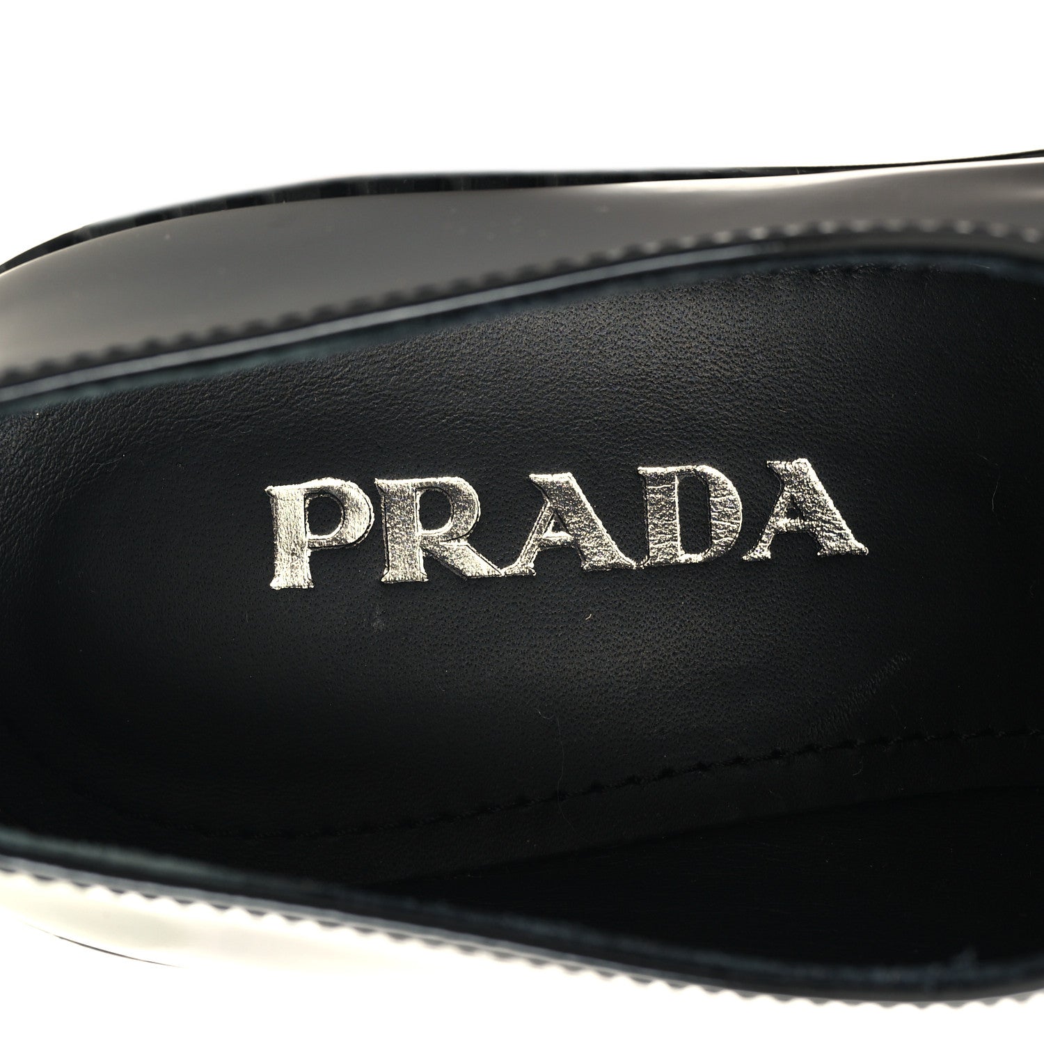 Prada Vernice Triangle 50mm Loafers 38 Black 8 of 9