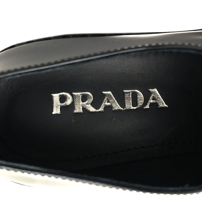 Prada Vernice Triangle 50mm Loafers 38 Black 8 of 9