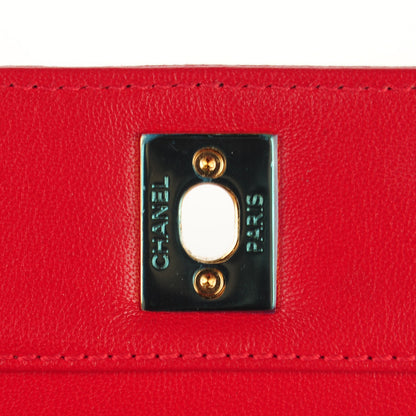 Chanel Iridescent Sheepskin Quilted Small Vintage Mademoiselle Flap Red 5 of 9