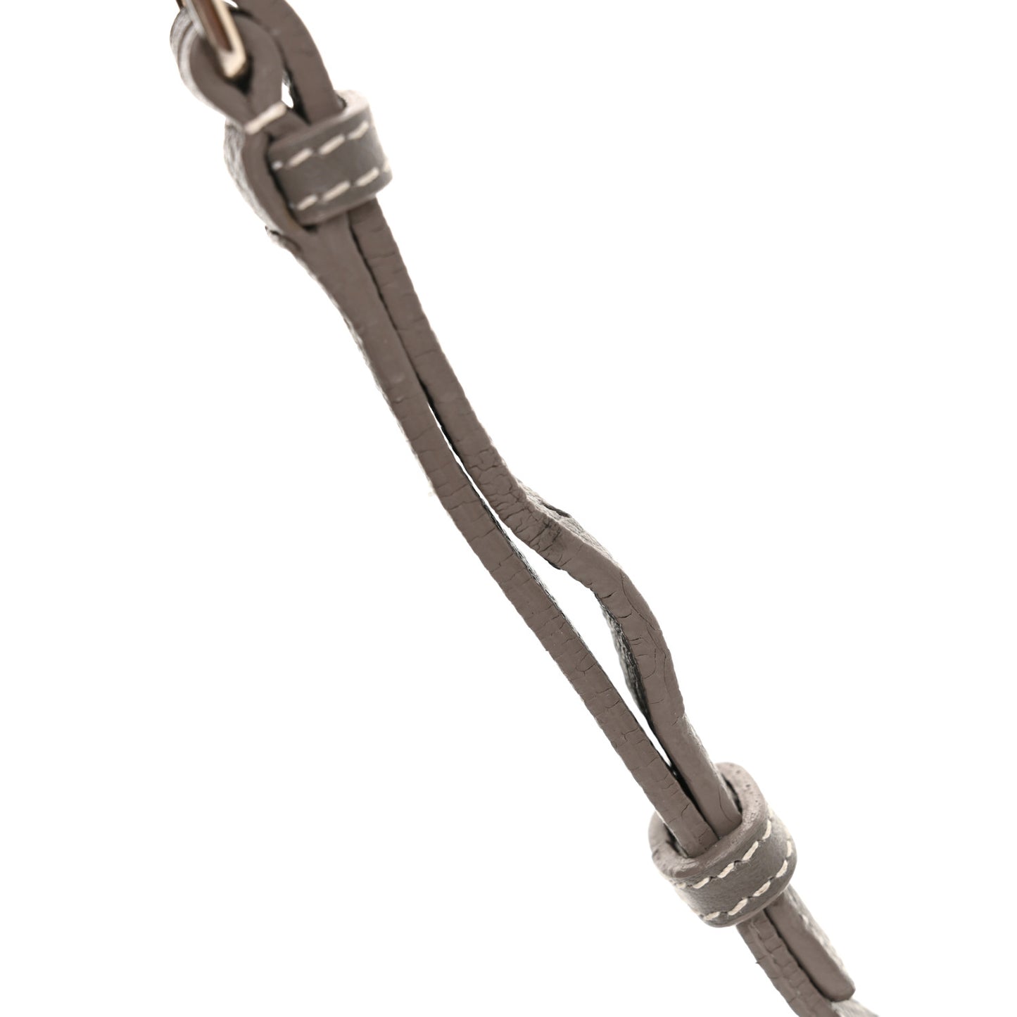 Grained Calfskin Topstich Baby Sac De Jour Grey