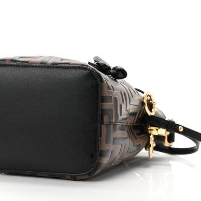 Fendi Vitello Liberty F is Fendi Bi-Color FF 1974 Embossed Mini Mon Tresor Bucket Bag Maya Black 12 of 13