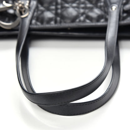 Christian Dior Coated Canvas Cannage Medium Panarea Tote Black 12 of 14