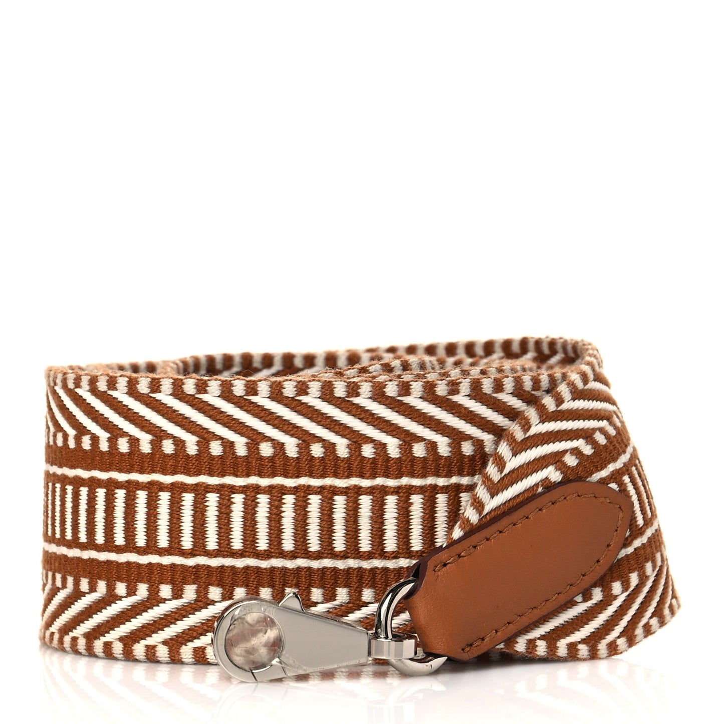 Toile Swift 50mm Sangle Cavale Shoulder Strap Ecru Beige Gold