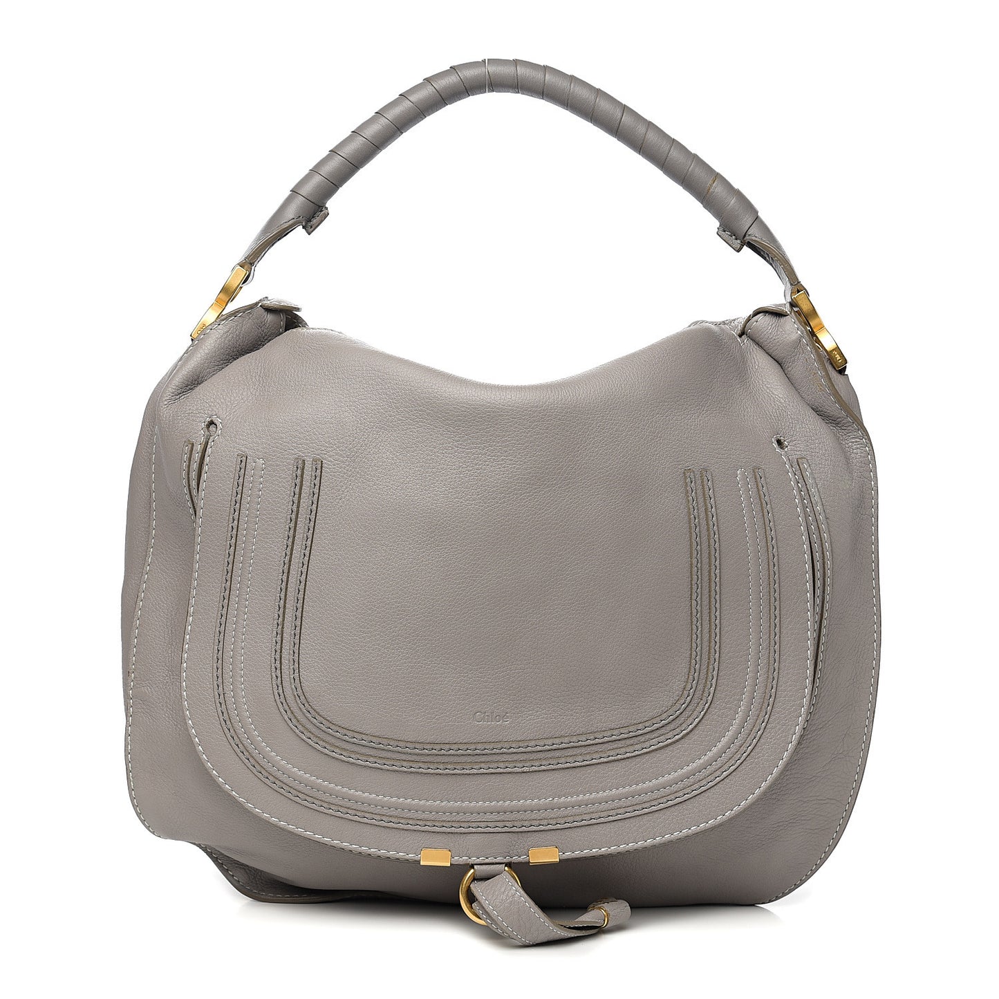 Calfskin Large Marcie Satchel Cashmere Grey