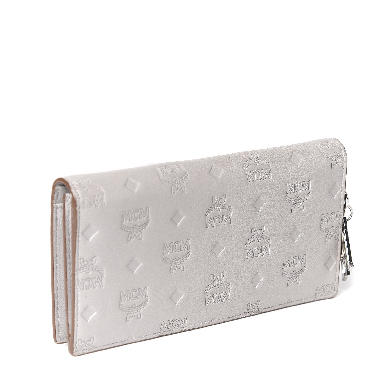 MCM Calfskin Ottomar Large Klara Two Fold Wallet Dove 2 of 5