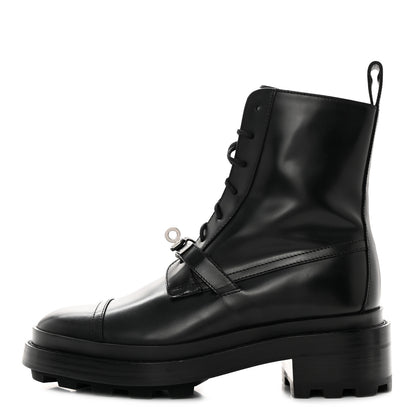 Hermes Glossed Calfskin Funk Ankle Boots 36.5 Black 1 of 9