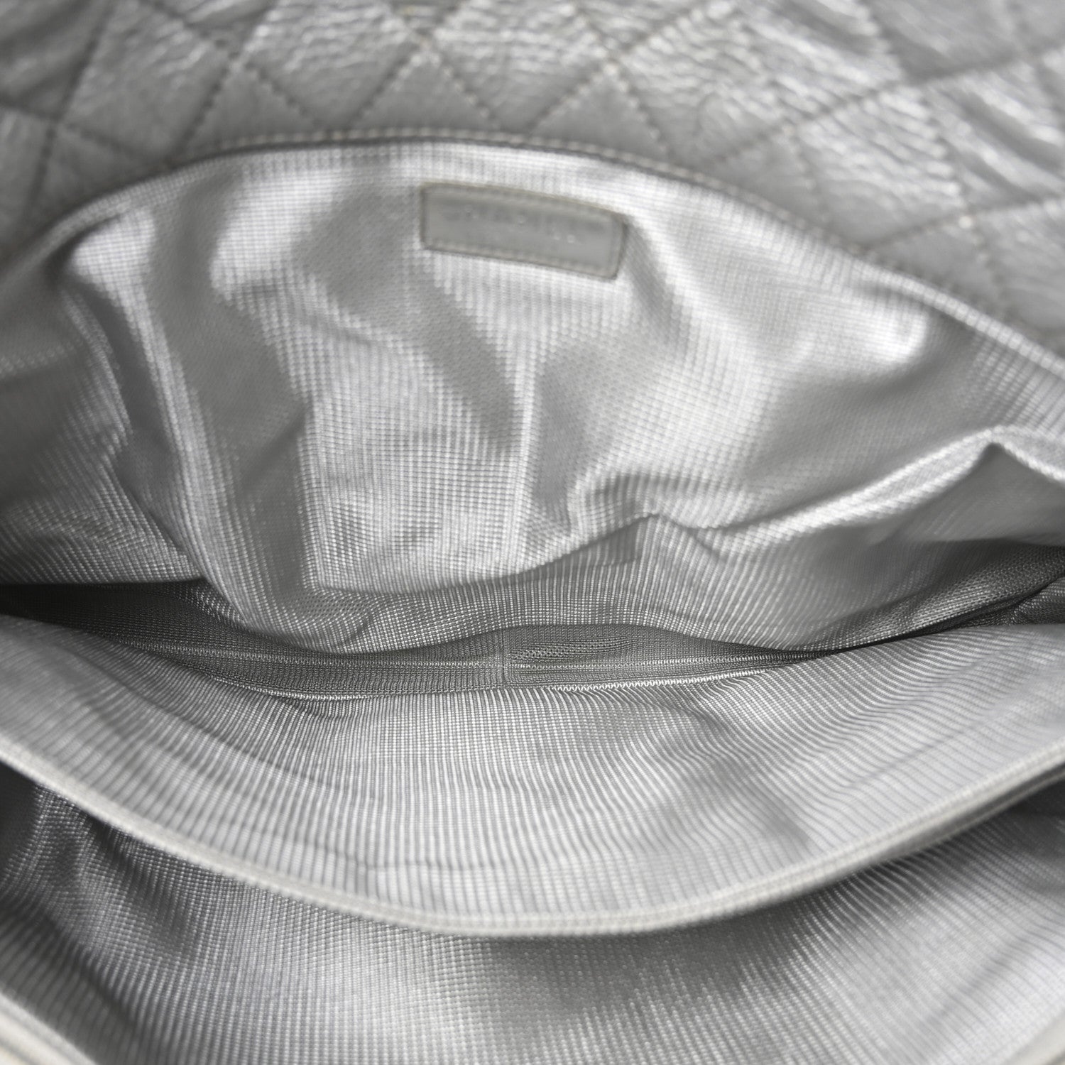 Chanel Metallic Calfskin Quilted XXL Travel Flap Bag Silver 5 of 10