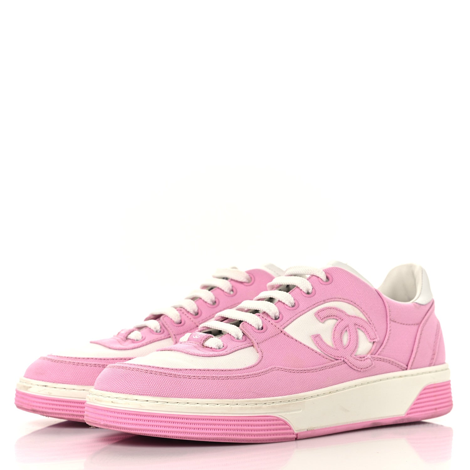 Chanel Cotton Sneakers 39 Pink White 4 of 8