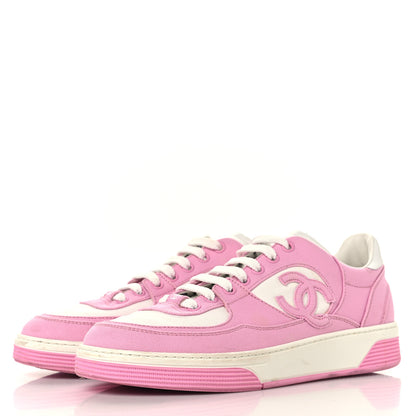 Chanel Cotton Sneakers 39 Pink White 4 of 8