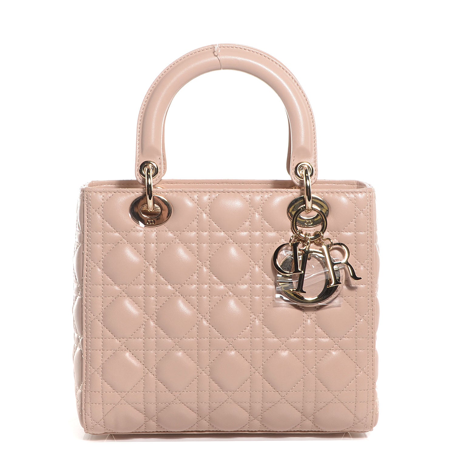 Christian Dior Lambskin Cannage Medium Lady Dior Beige 1 of 9