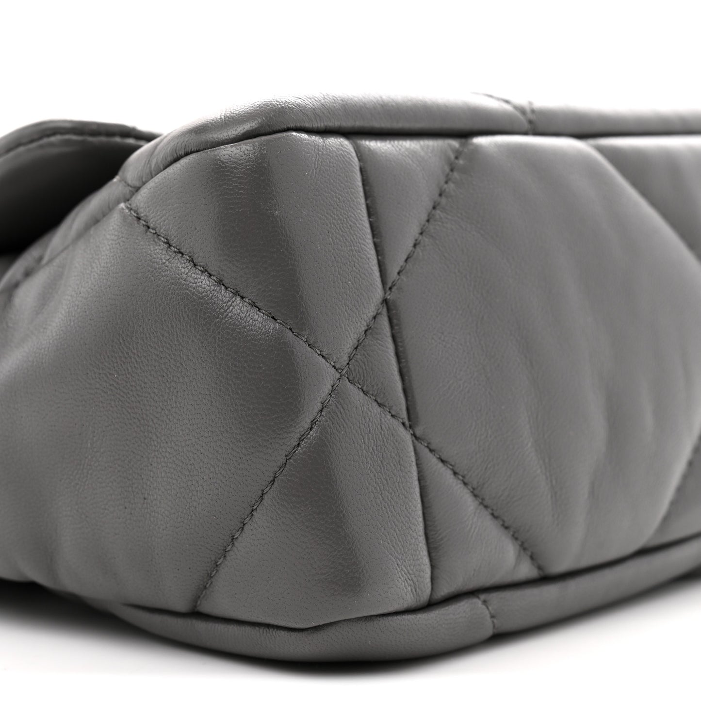 Lambskin Quilted Medium Chanel 19 Flap Dark Grey