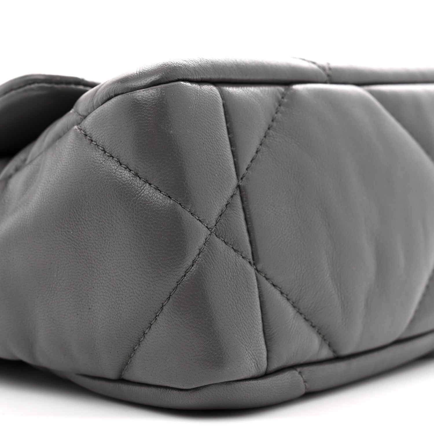 Chanel Lambskin Quilted Medium Chanel 19 Flap Dark Grey 9 of 10