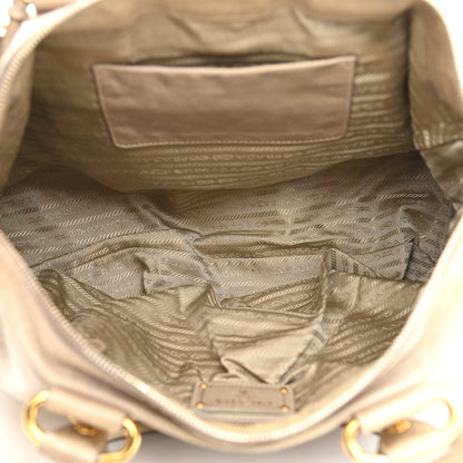 Prada Vitello Shine Shopping Satchel Cammeo 5 of 19