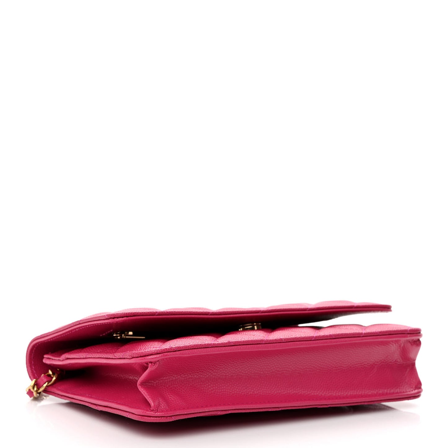 Caviar Quilted Wallet On Chain WOC Fuchsia