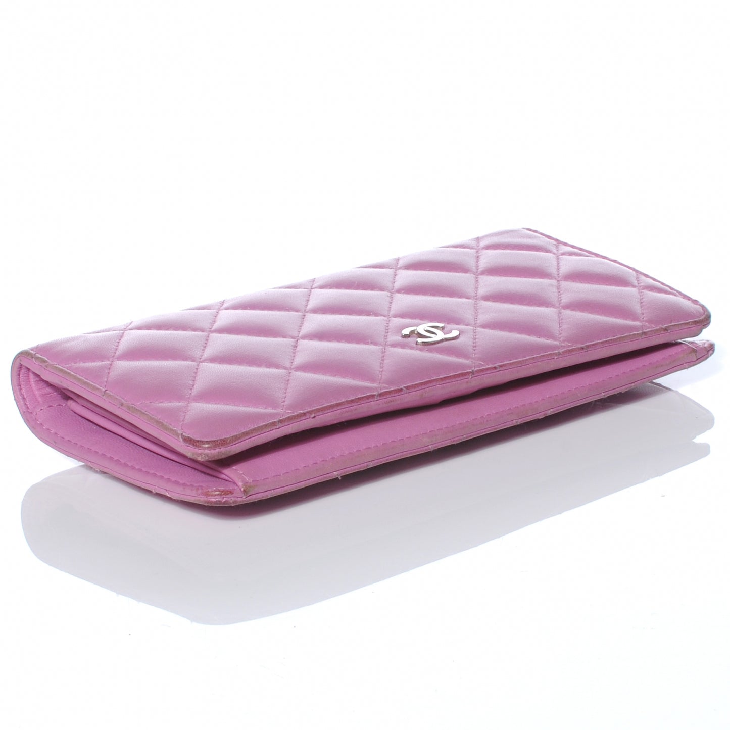 Lambskin Quilted Yen Wallet Violet