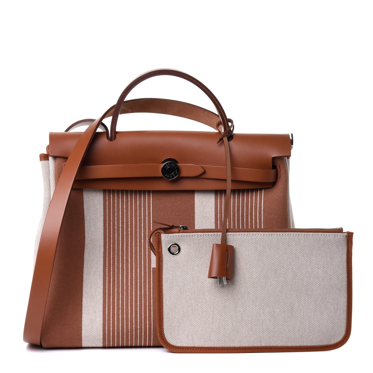 Vache Hunter Toile H Vibration Herbag Zip Retourne 31 PM Fauve Ecru Beige