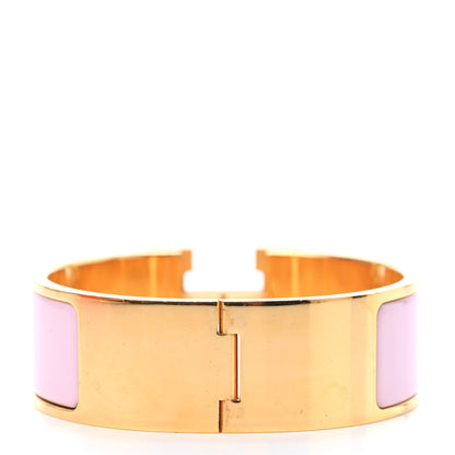 Hermes Enamel Wide Clic Clac H Bracelet GM Rose Dragee 2 of 3