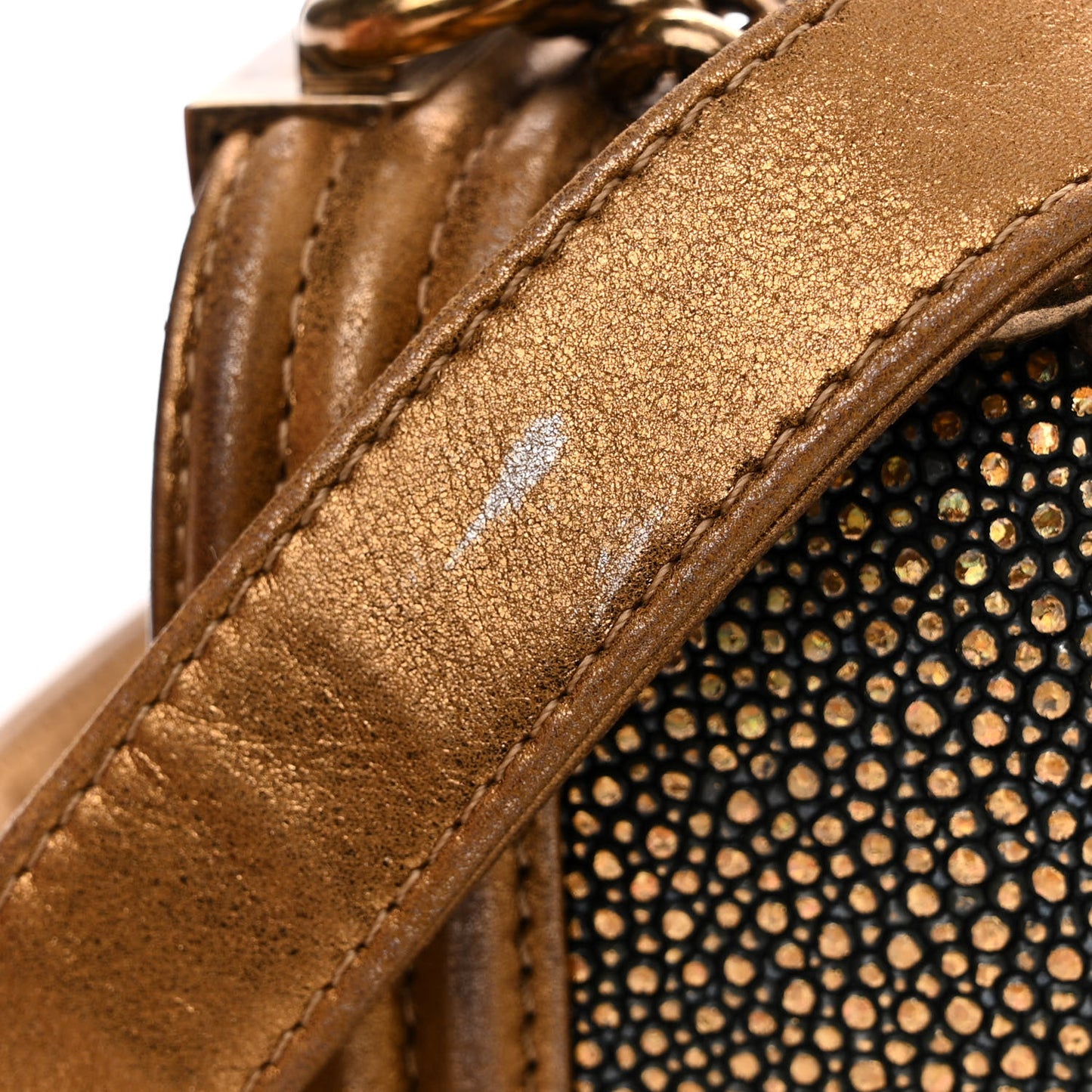 Galuchat Stingray Mini Boy Flap Gold