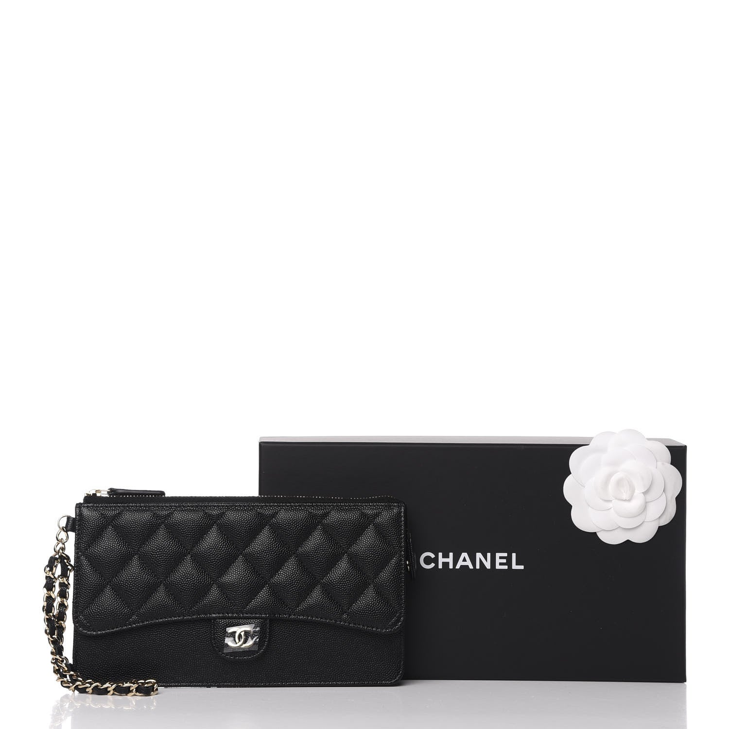 Chanel Caviar Quilted Classic Pouch With Handle Black 8 of 8