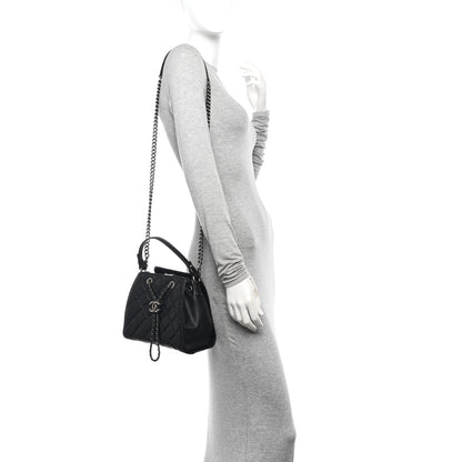 Chanel Caviar Quilted Small CC Bucket Bag Black 2 of 14