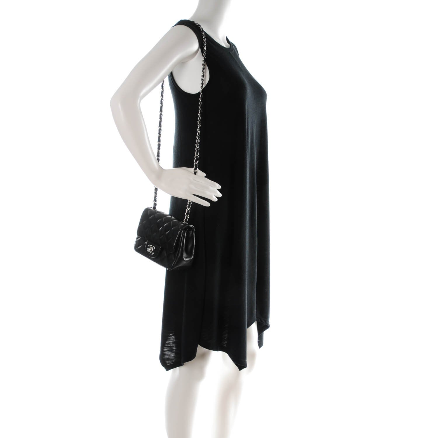 Chanel Lambskin Quilted Mini Square Flap Black 2 of 9