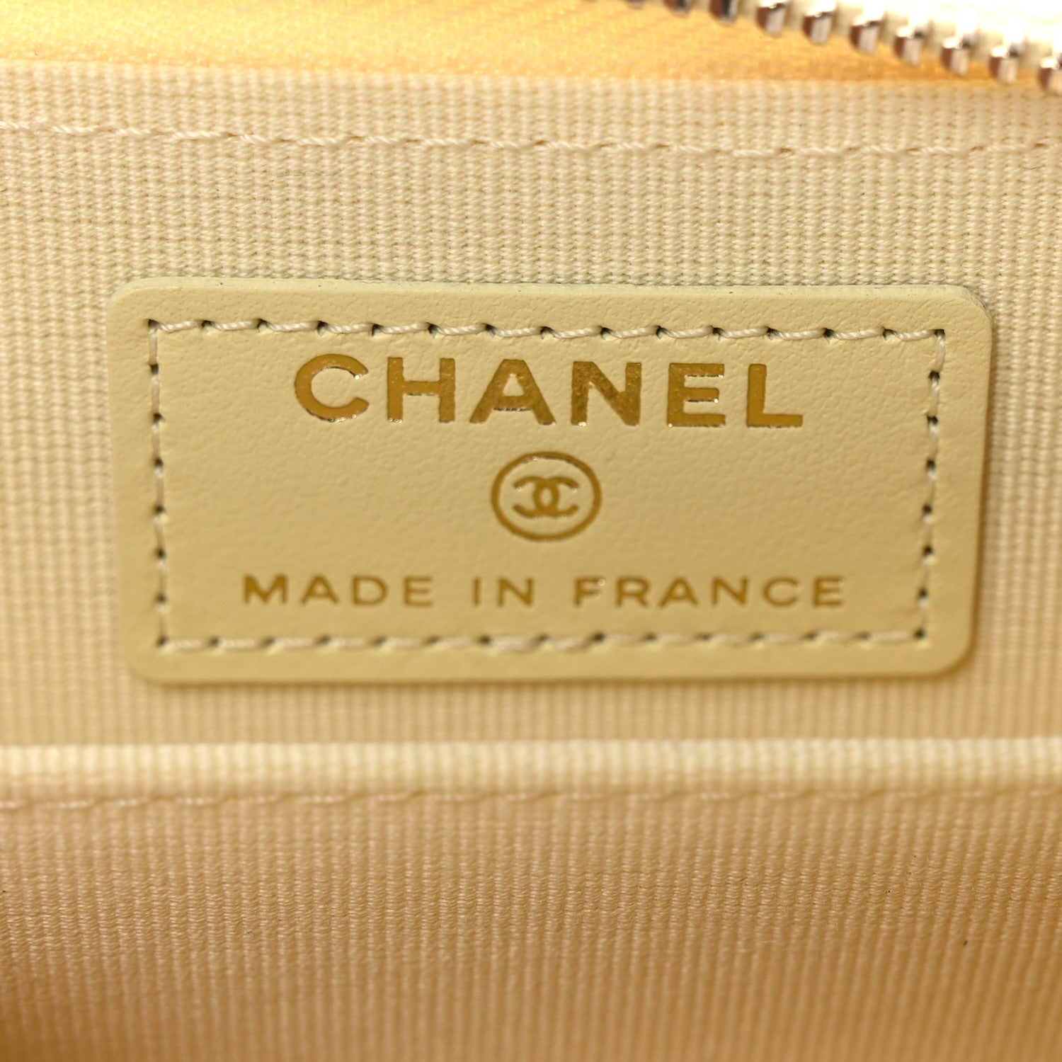 Chanel Caviar Quilted Zip Coin Purse Light Yellow 6 of 8