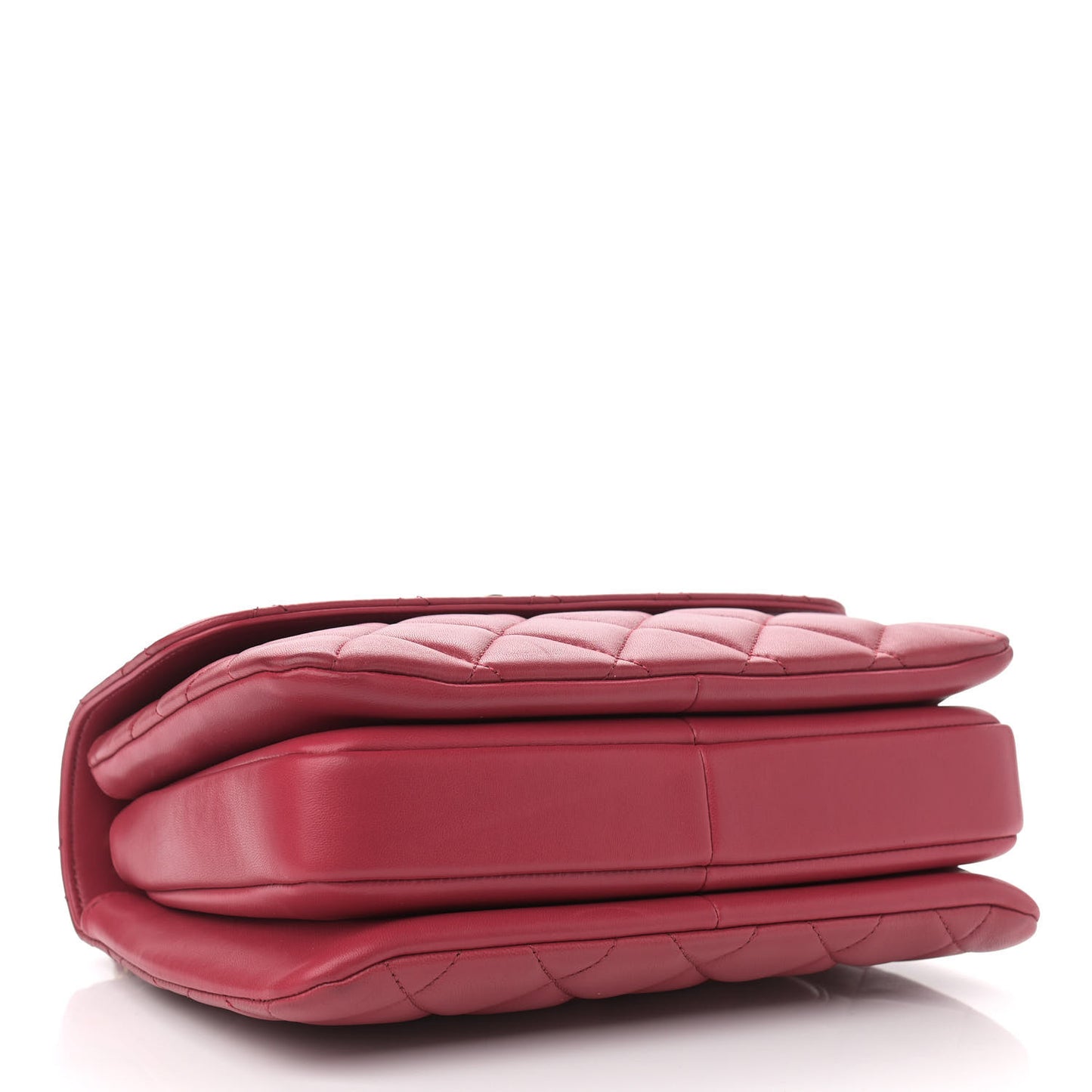 Lambskin Quilted Small Trendy CC Flap Dual Handle Bag Dark Pink