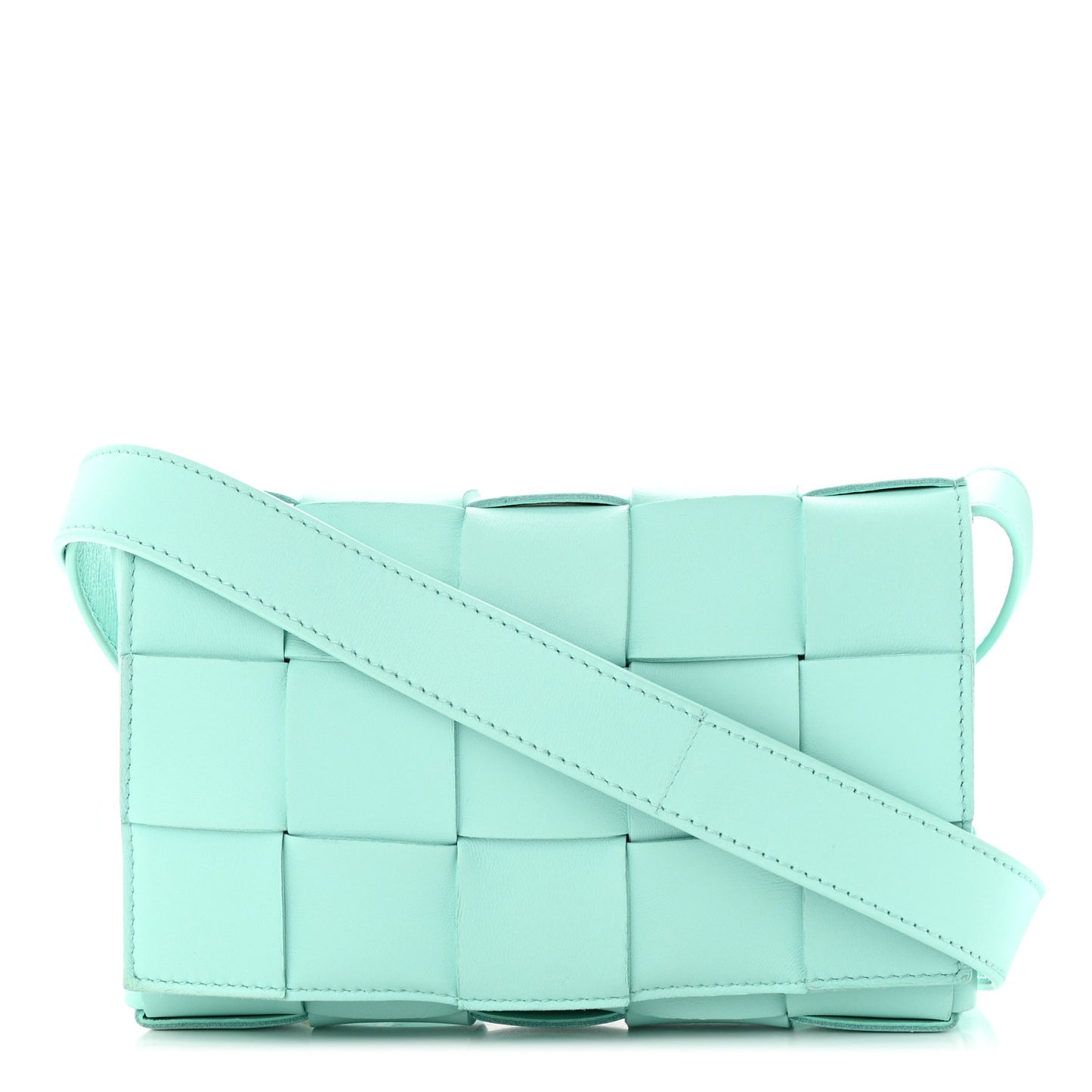 Lambskin Maxi Intrecciato Small Cassette Crossbody Bag Celadon