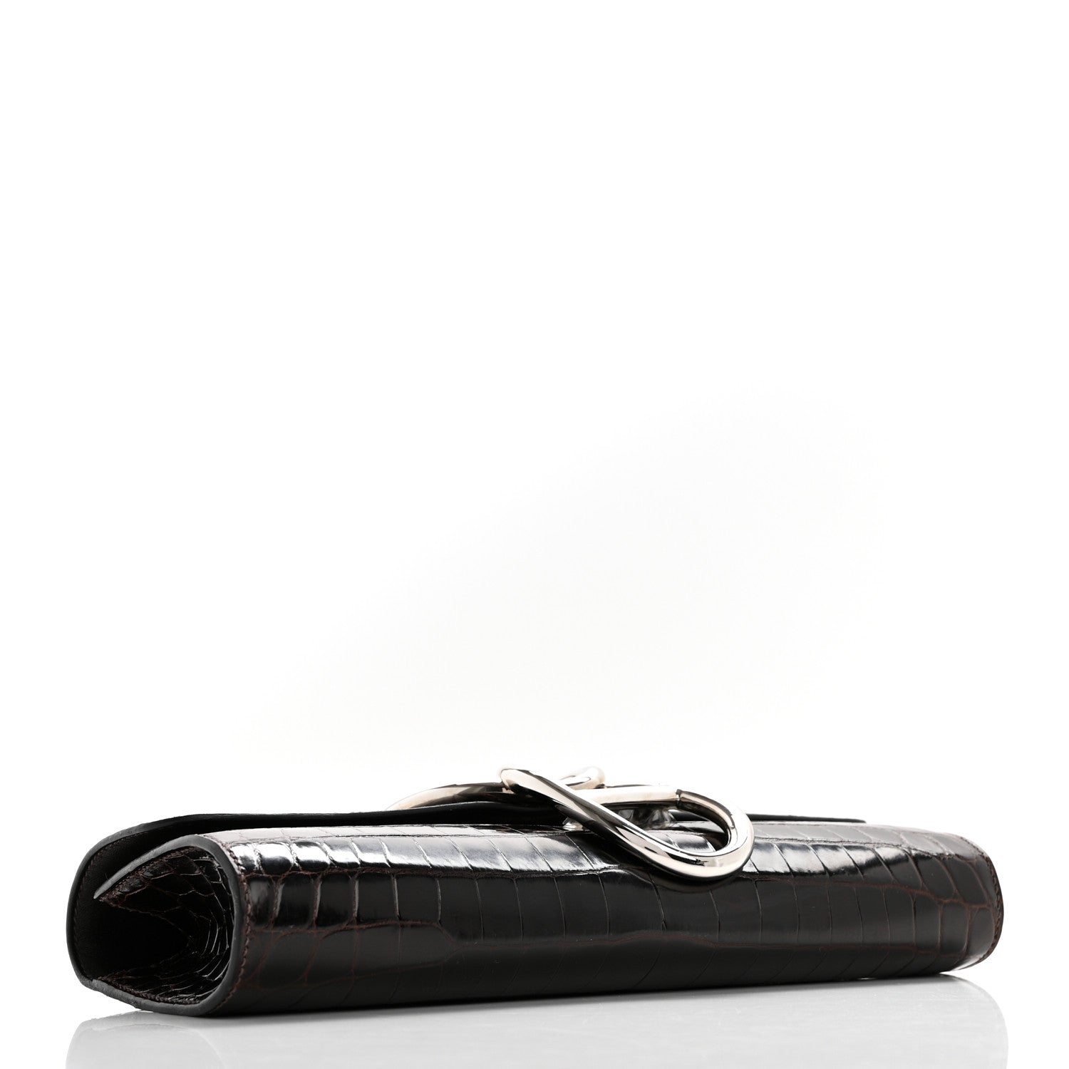 Hermes Shiny Niloticus Crocodile Egee Clutch Havane 4 of 11