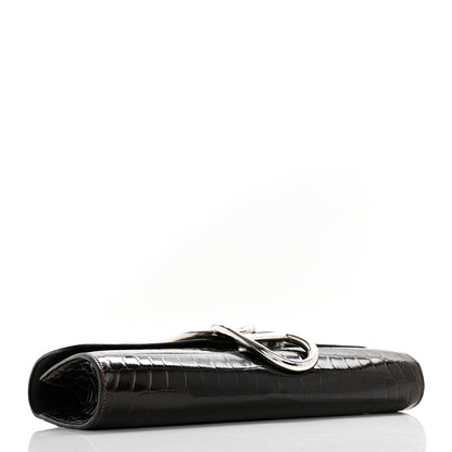 Hermes Shiny Niloticus Crocodile Egee Clutch Havane 4 of 11