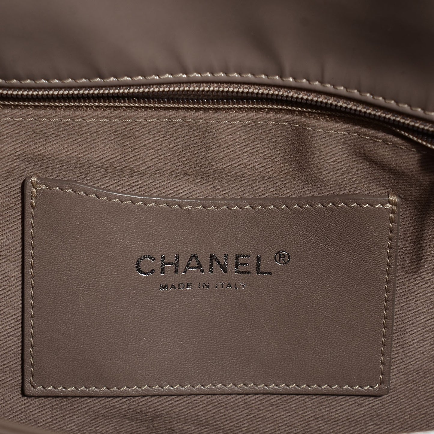 Patent Quilted Large Just Mademoiselle Bowling Bag Grey