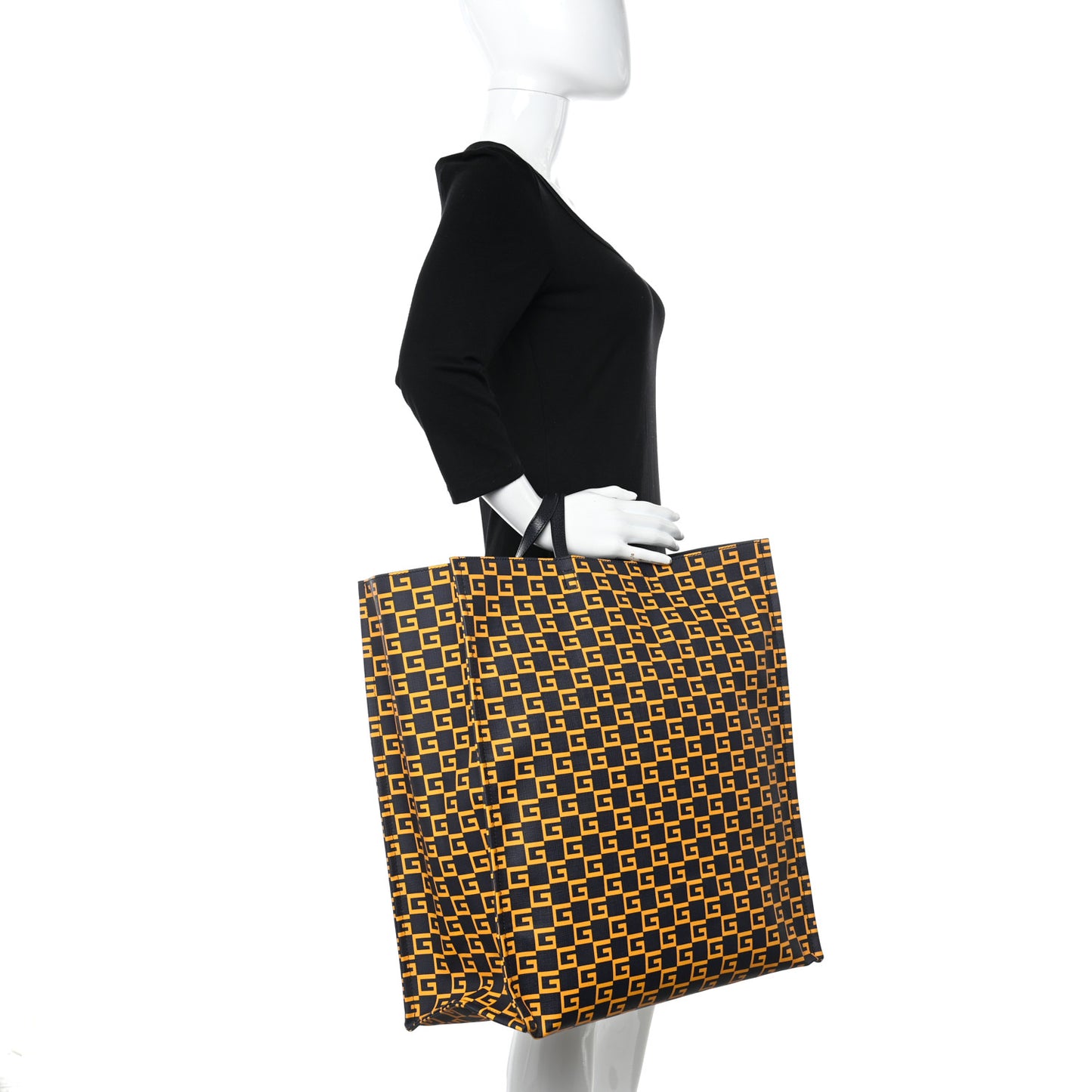 Coated Canvas Square G Vertical Tote Blue