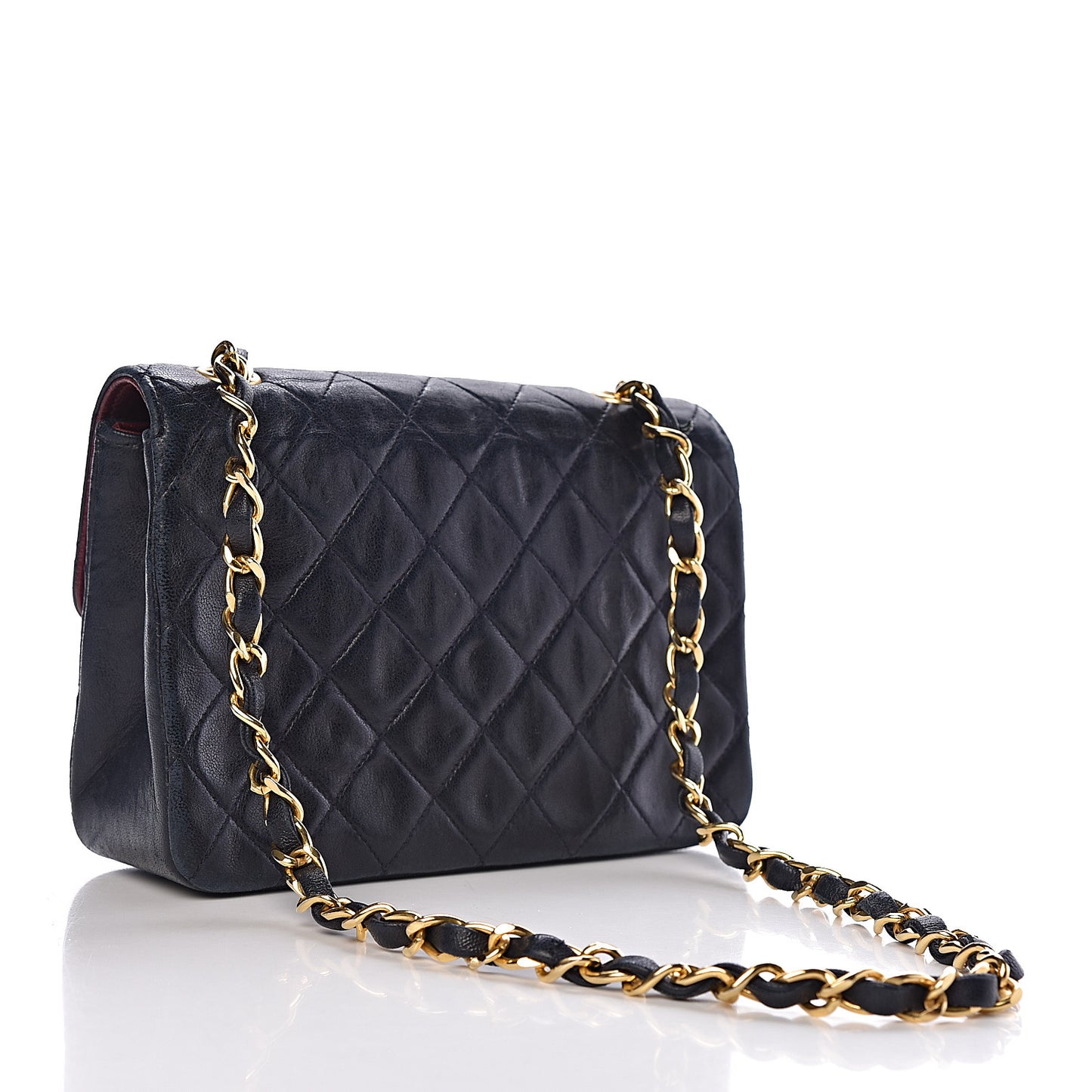Lambskin Quilted Mini Flap Navy