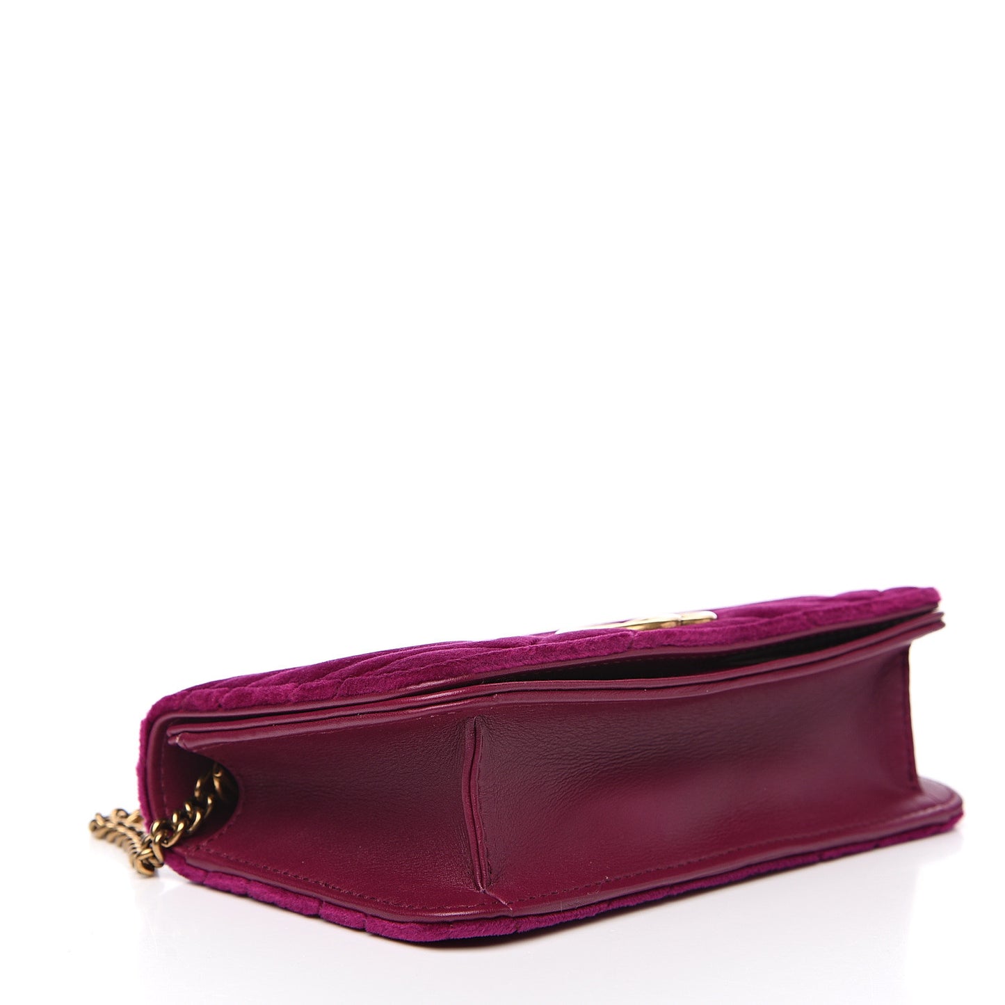 Velvet Matelasse GG Marmont Mini Bag Fuchsia Violet Cyclamen