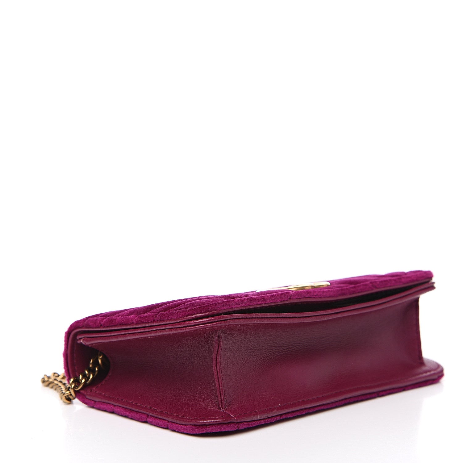 Gucci Velvet Matelasse GG Marmont Mini Bag Fuchsia Violet Cyclamen 5 of 10