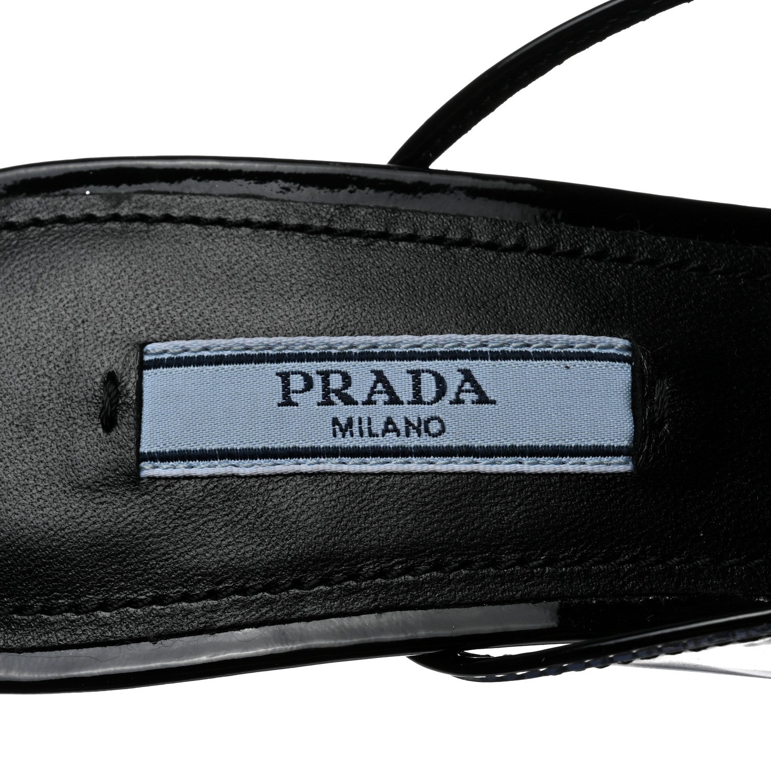 Prada Plexiglass Vernice Metal Triangle Logo Modellerie 75mm Mules 37 Black 6 of 9