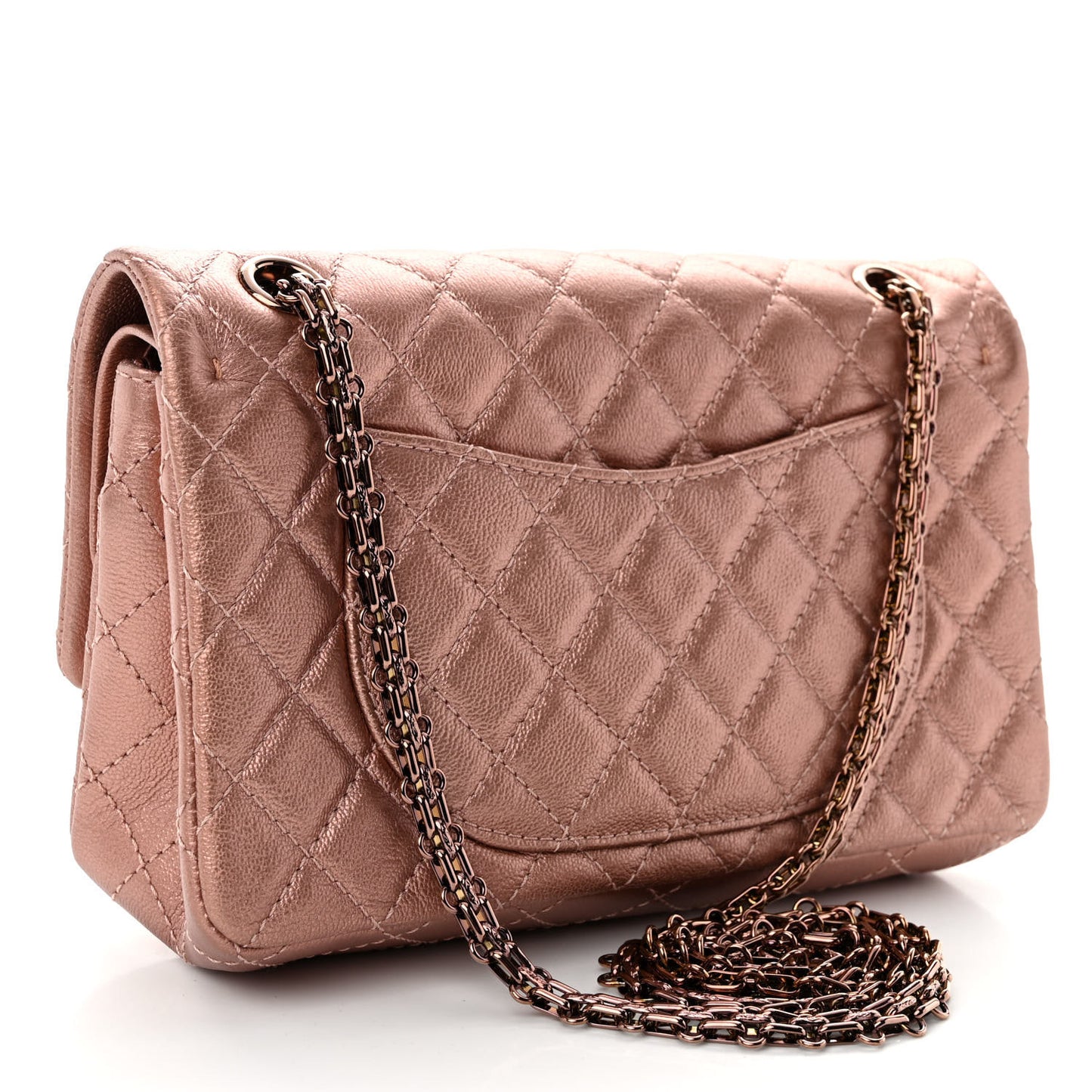 Metallic Grained Calfskin Quilted 2.55 Reissue 225 Flap Copper Pink