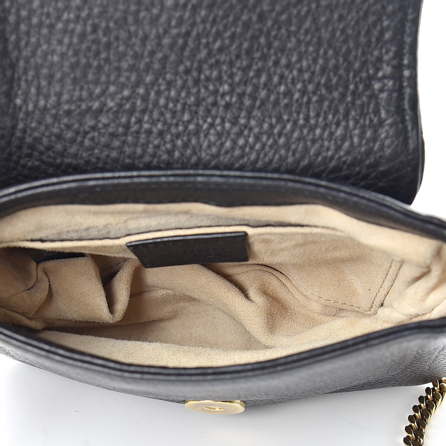 Gucci Pebbled Calfskin Small 1973 Chain Shoulder Bag Black 5 of 16