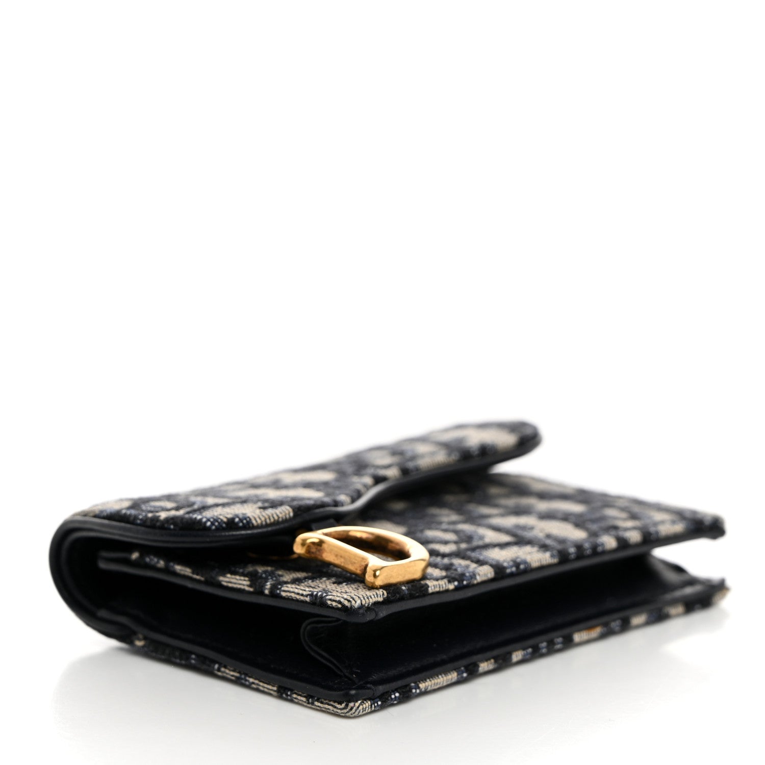 Christian Dior Oblique Saddle Card Holder Blue 4 of 8