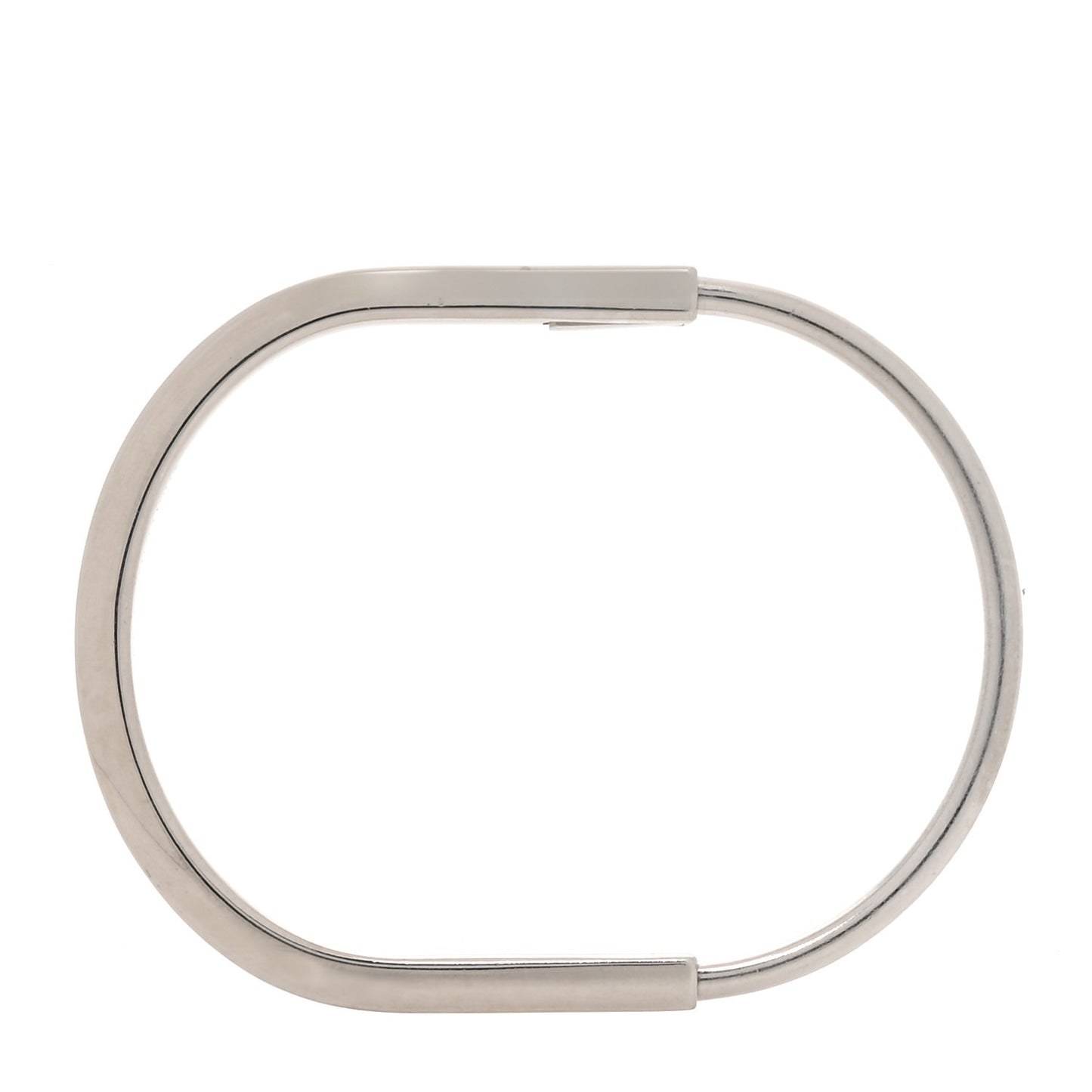 18K White Gold Lock Narrow Bangle Bracelet