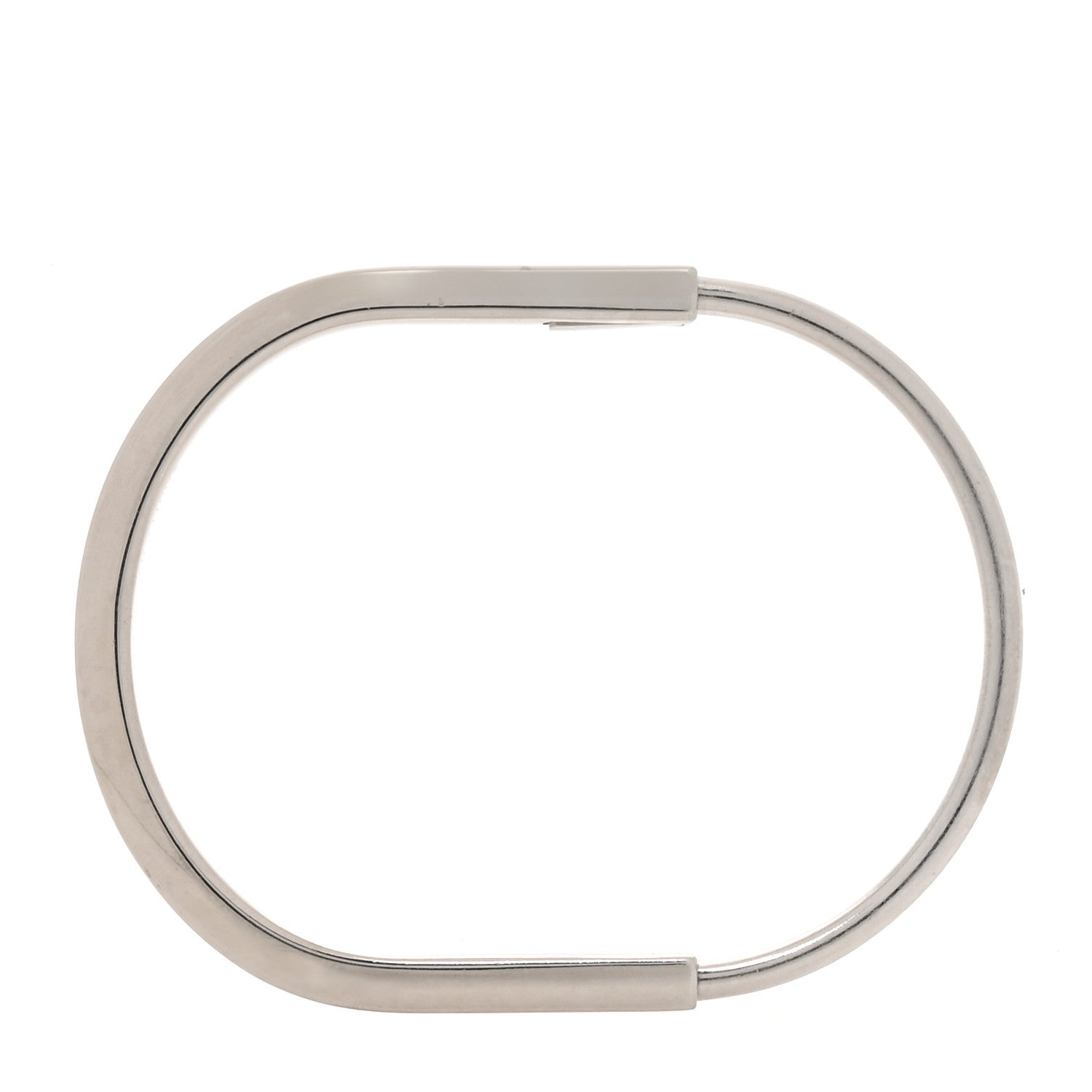 Tiffany 18K White Gold Lock Narrow Bangle Bracelet 3 of 6