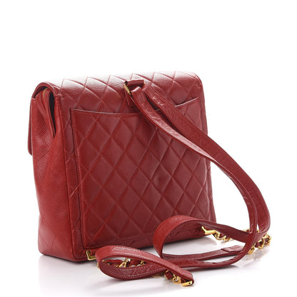 Chanel Caviar Quilted Backpack Red 3 of 11