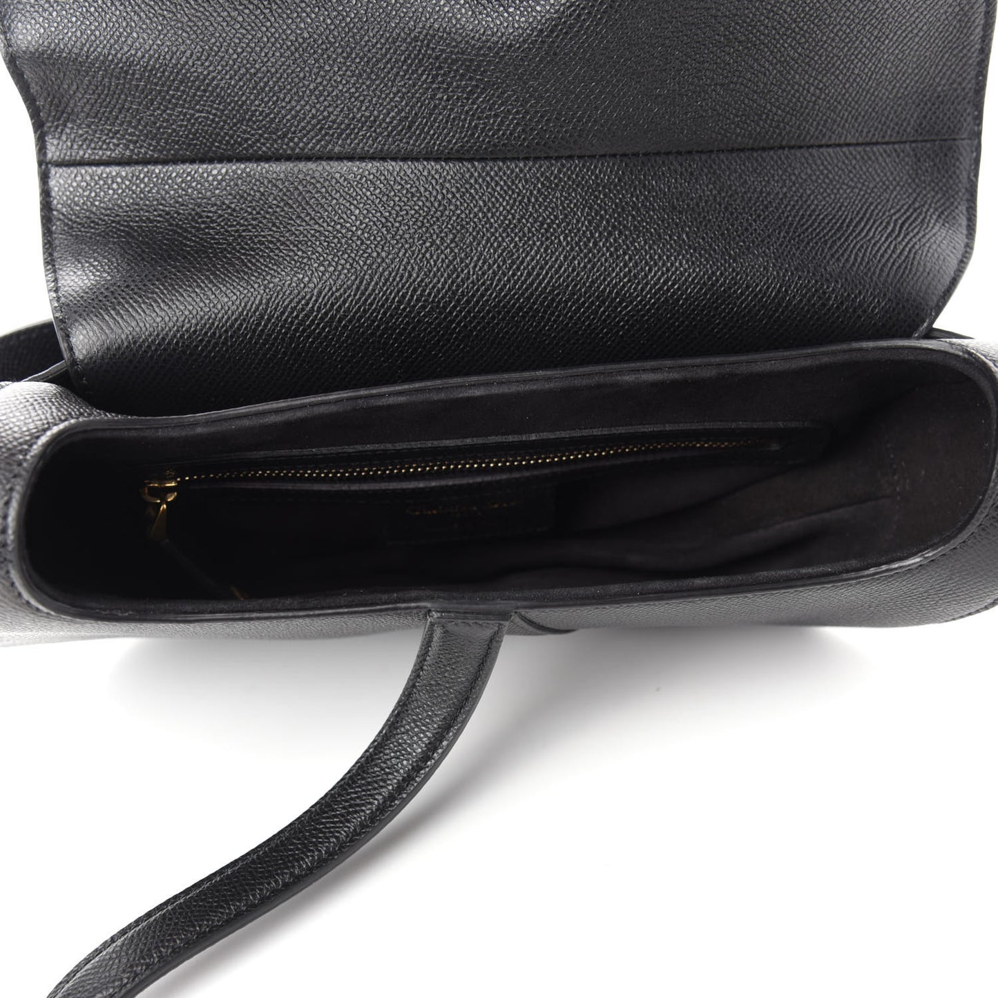 Grained Calfskin Saddle Bag Black