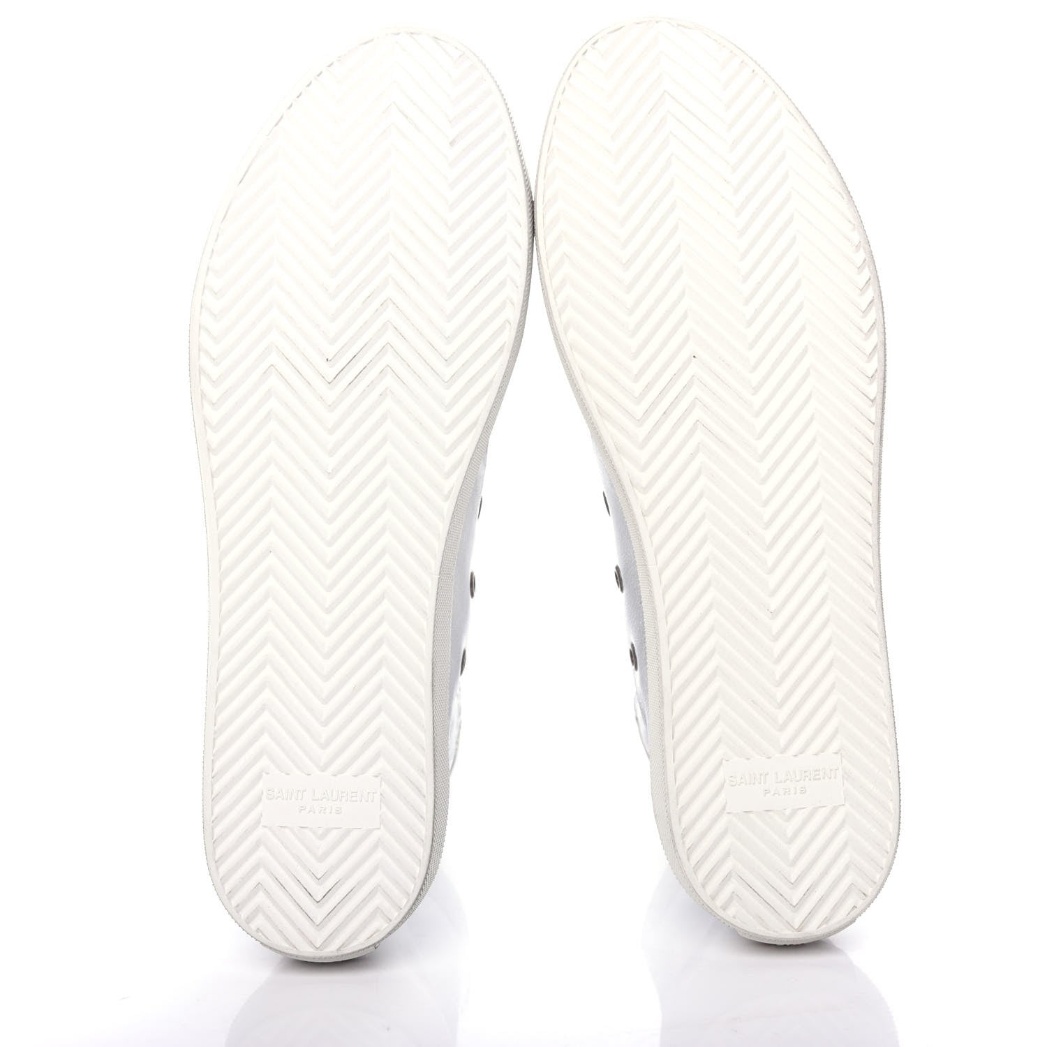 Saint Laurent Distressed Calfskin Bedford Logo-Appliqued Hightop Sneakers 40 Argento Cream White 6 of 11