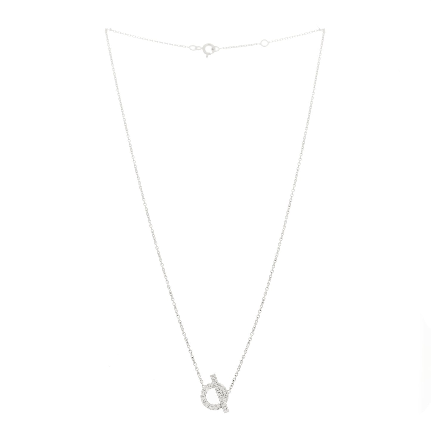 18K White Gold Diamond Finesse Pendant Necklace