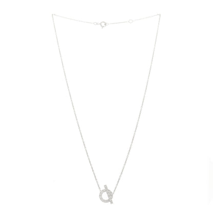 Hermes 18K White Gold Diamond Finesse Pendant Necklace 3 of 6