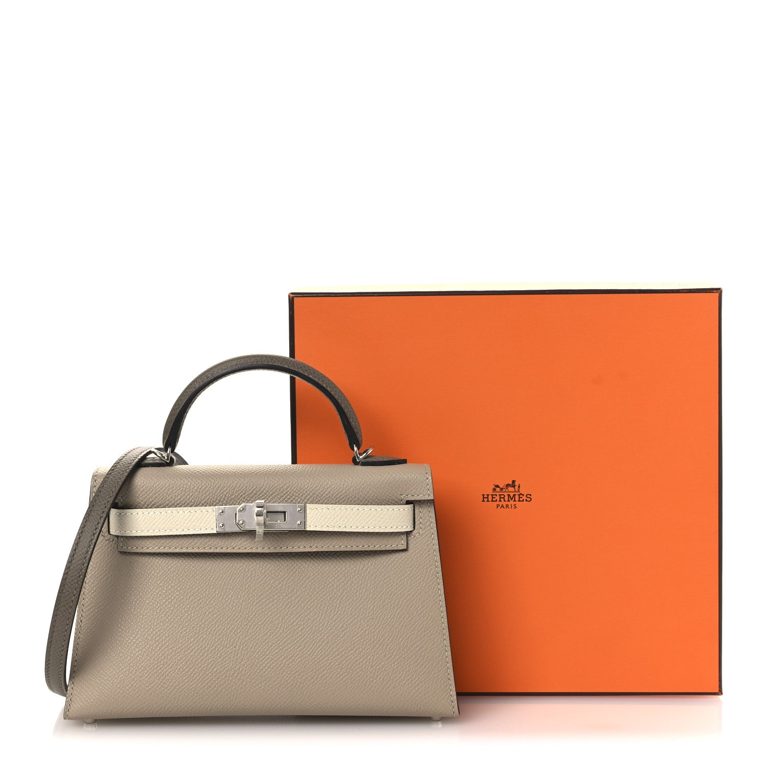 Hermes Epsom Tri-Color Mini Kelly Sellier 20 Trench Craie Etoupe 13 of 13