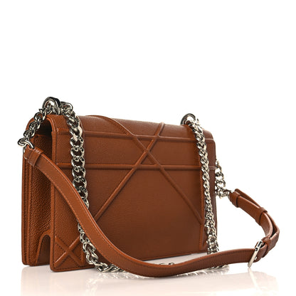 Christian Dior Grained Calfskin Medium Diorama Flap Bag Brown 3 of 9
