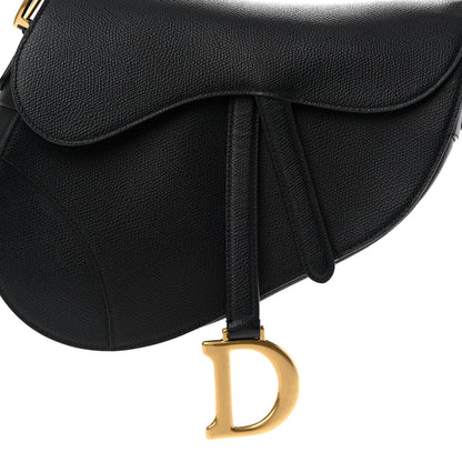 Christian Dior Grained Calfskin Saddle Bag Black 8 of 13