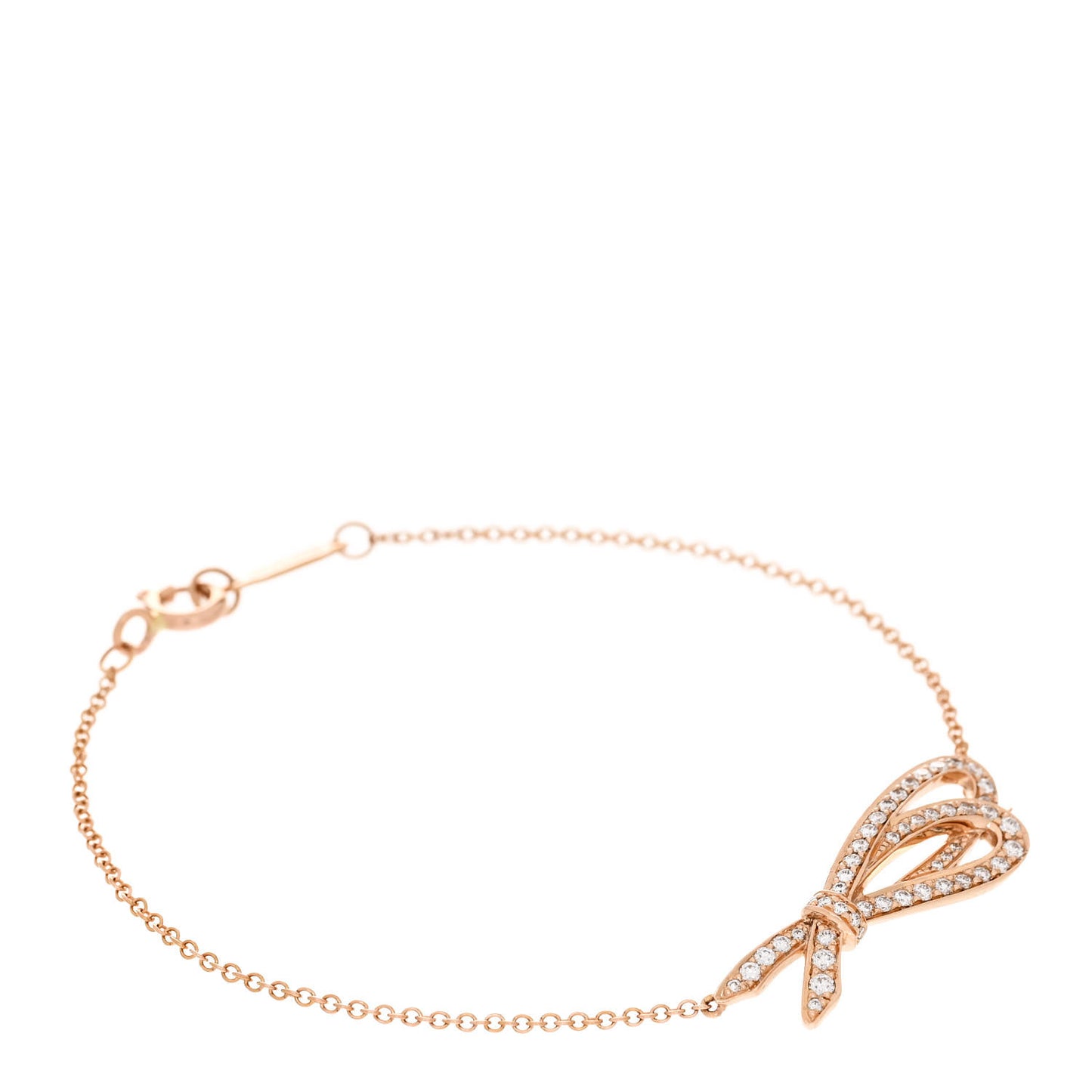 18K Rose Gold Diamond Bow Bracelet